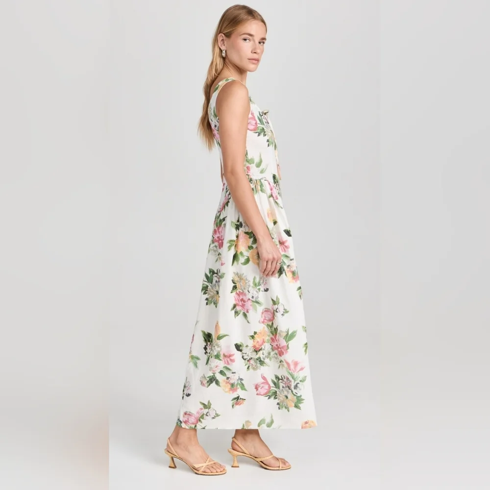 Tach Shisha Linen Floral Maxi Dress Multicolor Size XS - Picture 3 of 15
